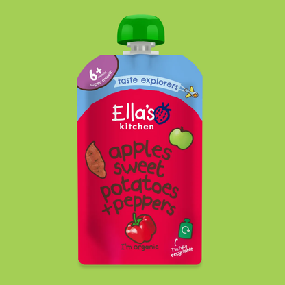 Ella's Kitchen - Stage 1 - Apples,  Sweet Potatoes + Peppers 120g