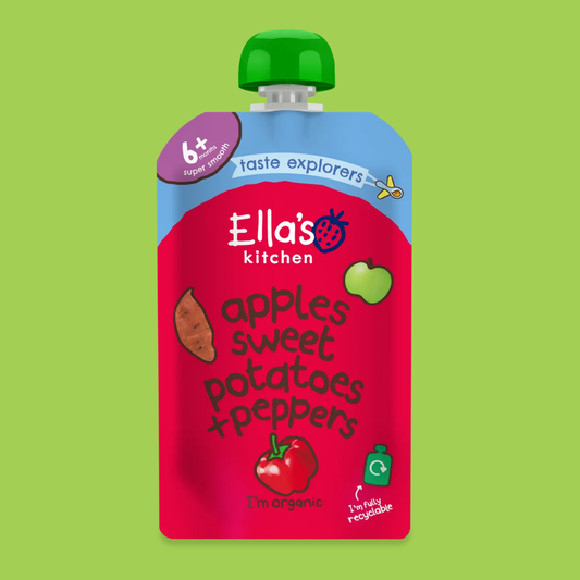 Ella's Kitchen - Stage 1 - Apples,  Sweet Potatoes + Peppers 120g