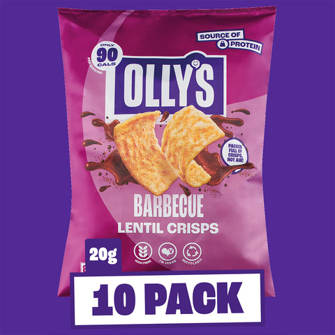 Olly's - Barbecue Lentil Crisps - 10 x 20g