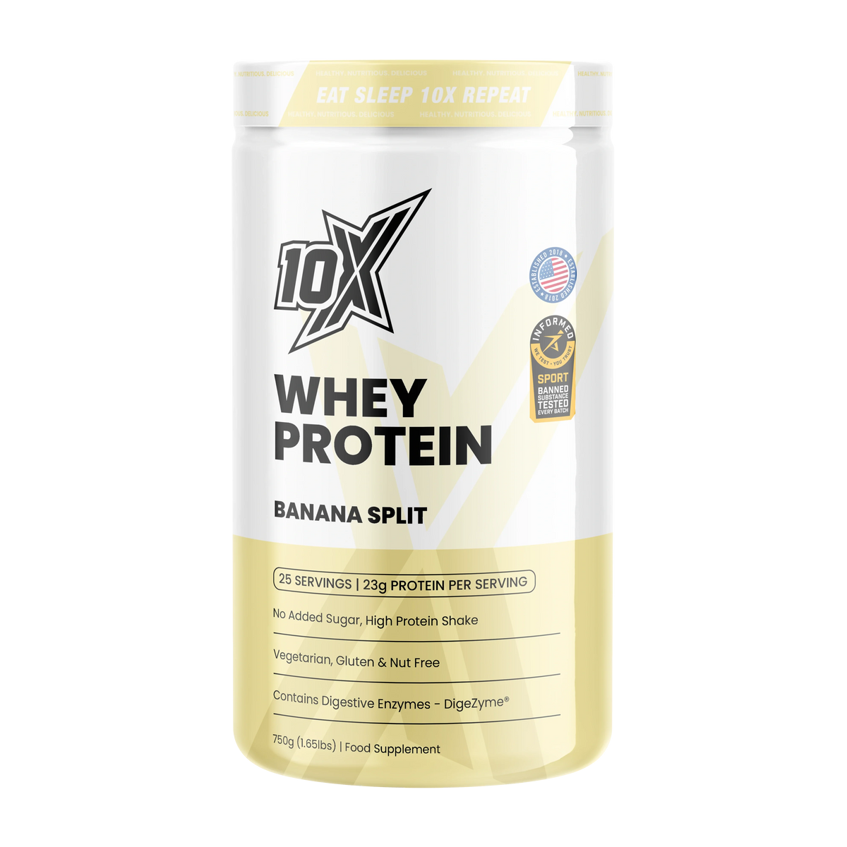 10X Athletic 10X Whey Protein 750g Banana Split