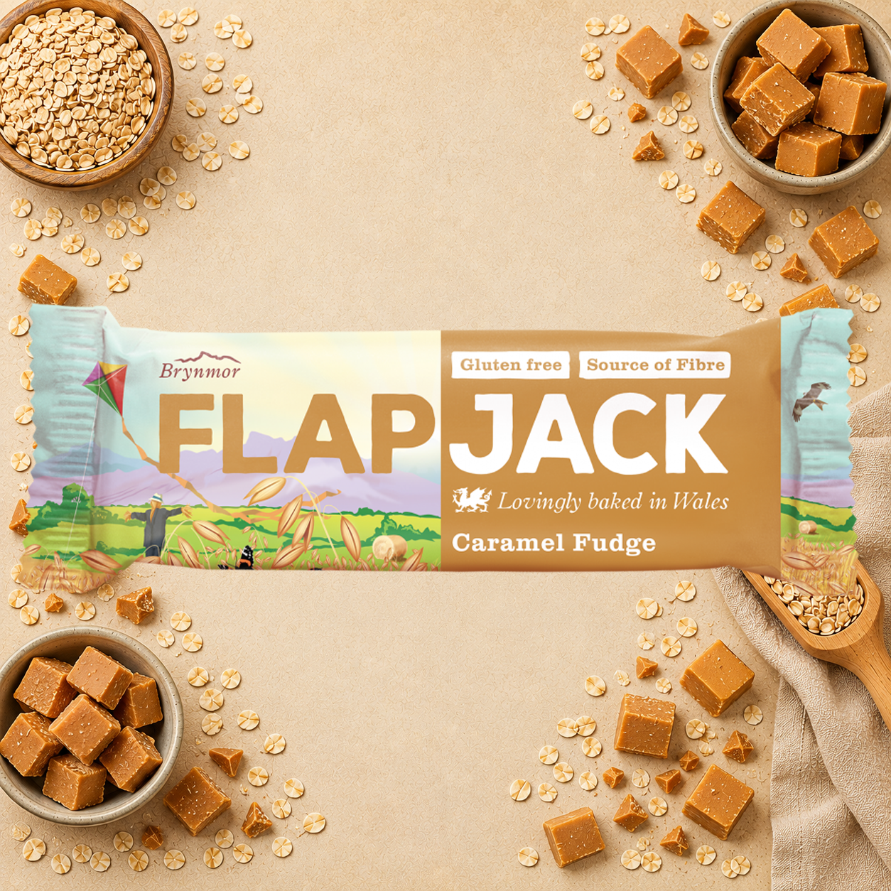 Brynmor Caramel Fudge Gluten Free Flapjack Oat Bar