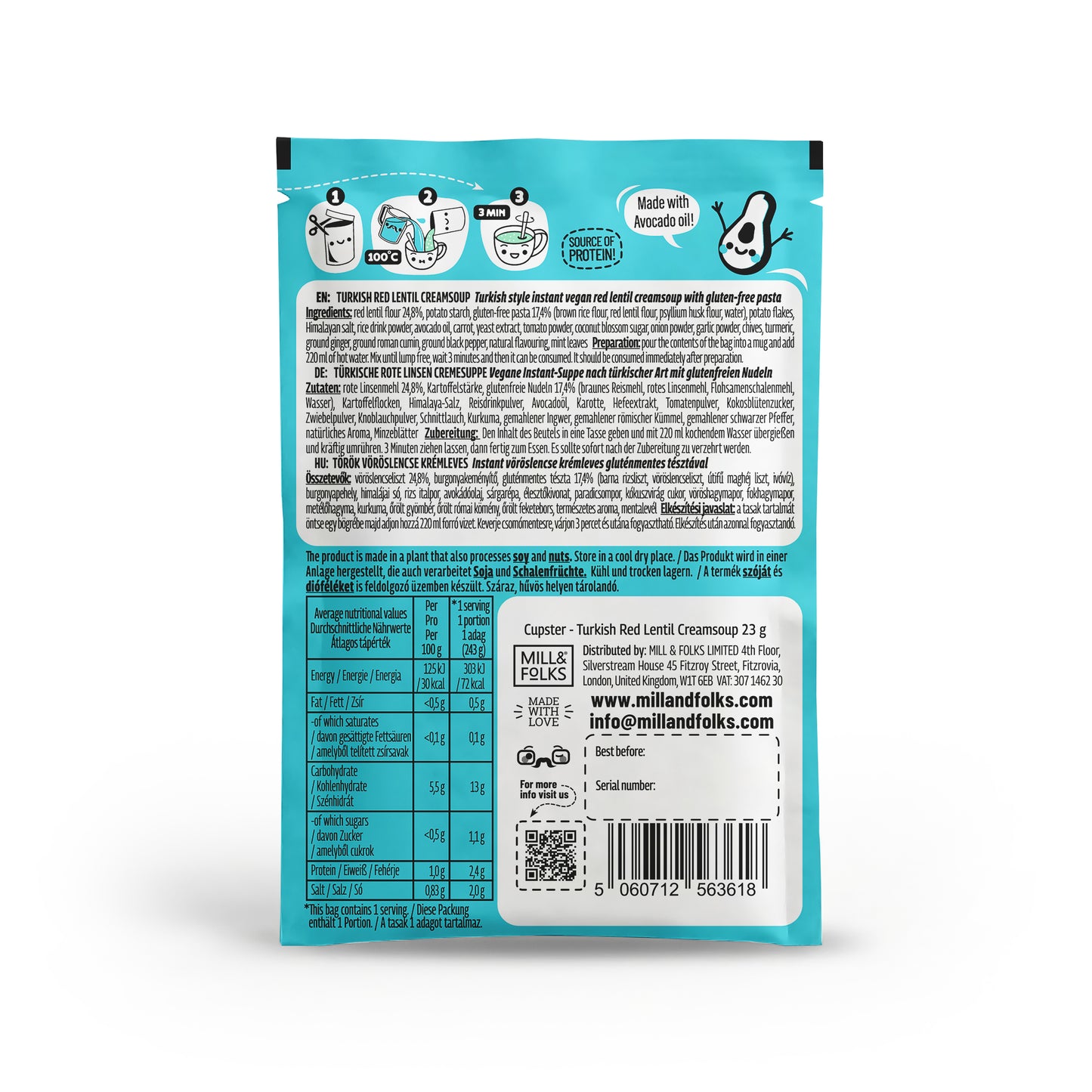Cupster instant turkish red lentil creamsoup single  (23g)