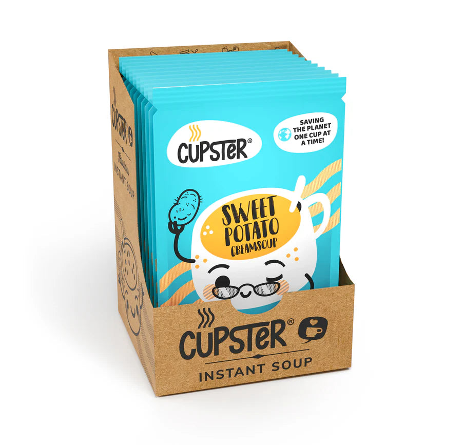 Front view Cupster instant sweet potato cream soup 10 pack (23g)