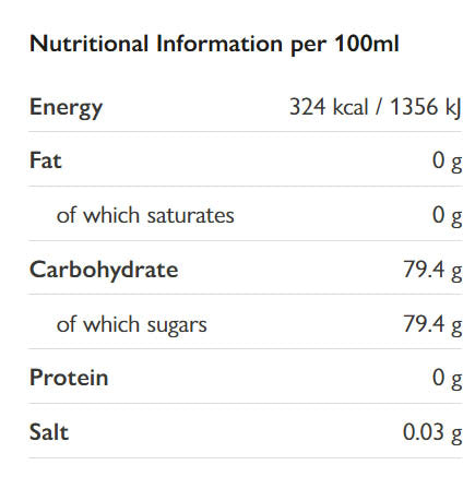 Nutritional information (full)