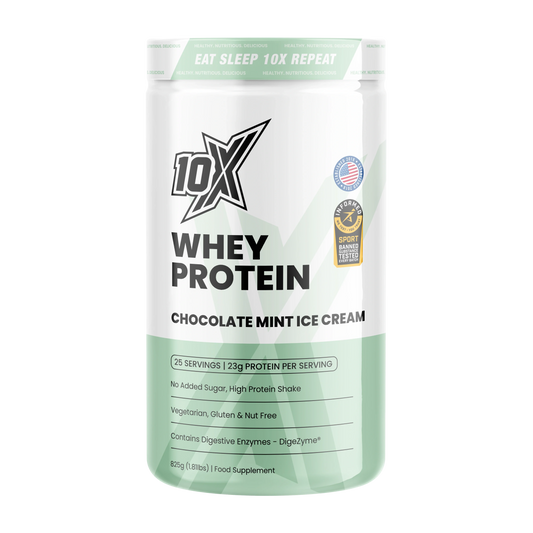 10X Athletic 10X Whey Protein 825g Chocolate Mint Ice Cream
