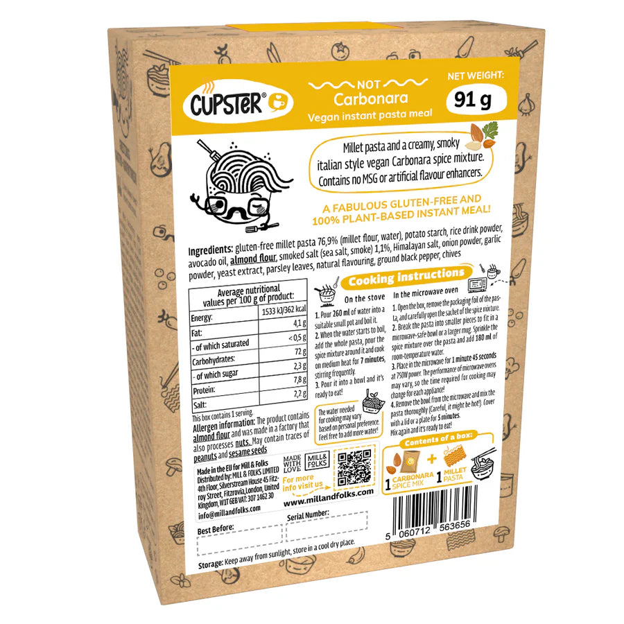Cupster Instant Not Carbonara Pasta 91g