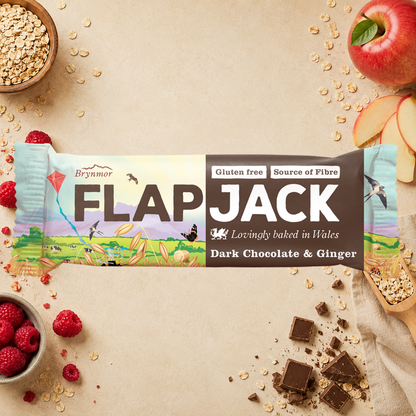 Brynmor Dark Chocolate & Ginger Gluten Free Vegan Flapjack Oat Bar