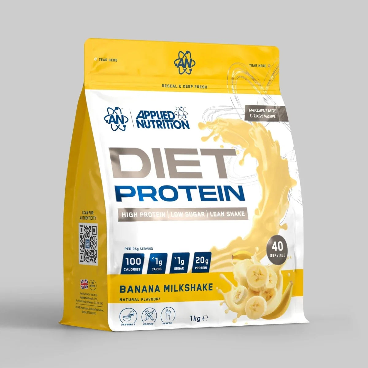 Applied Nutrition Diet Protein 1kg Banana Milkshake