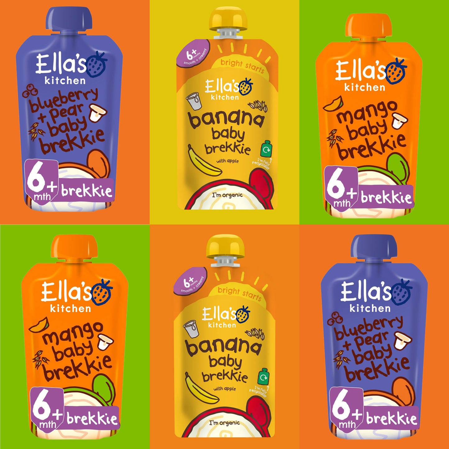 Ella's Kitchen - Baby Brekkie Selection 6x100g