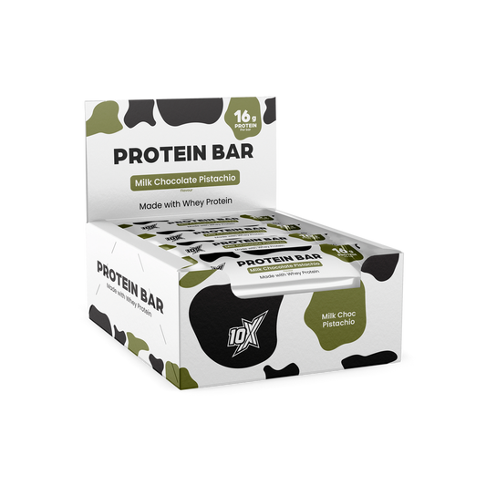 10X Athletic 10X Protein Bar 12x 55g Milk Chocolate Pistachio