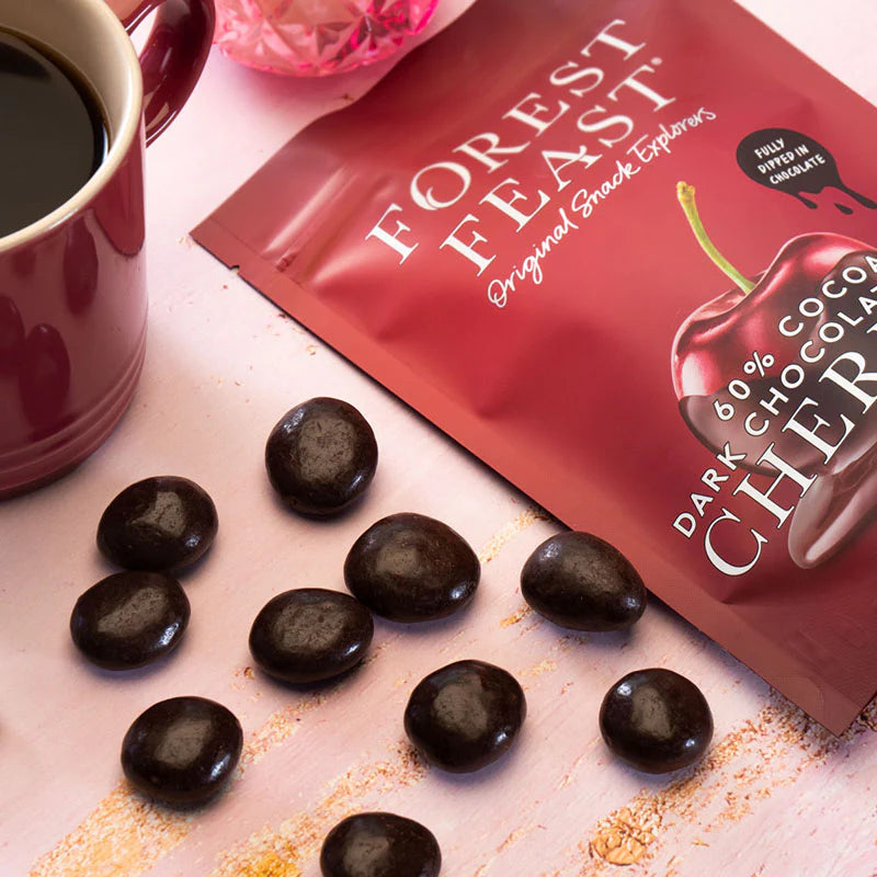 DARK CHOCOLATE SOUR CHERRIES OUTSIDE THE PACKET