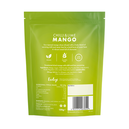 Back packaging for Forest Feast Chilli & Lime infused Mango 130g