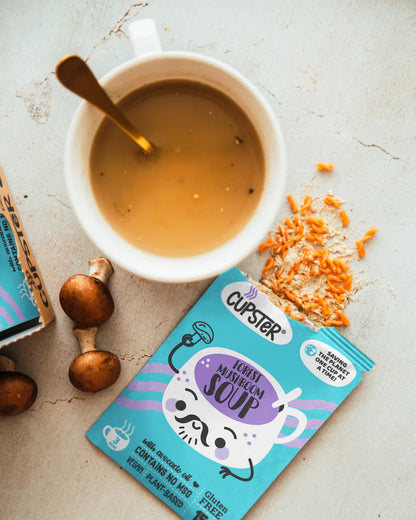 Cup of Cupster instant forest mushroom soup 