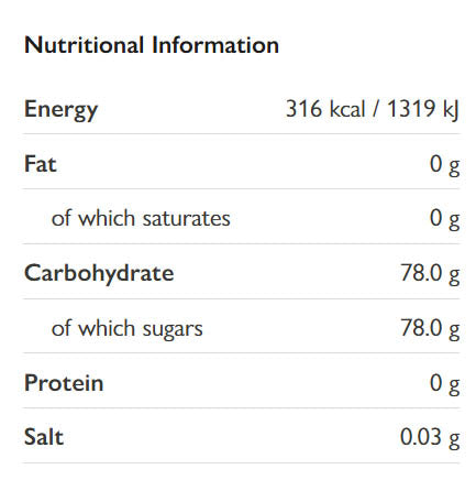 Nutritional information (full)