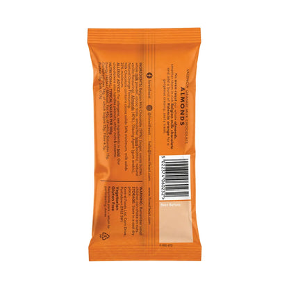 Back packaging for Forest Feast - Valencia Orange Milk Chocolate Almonds 40g