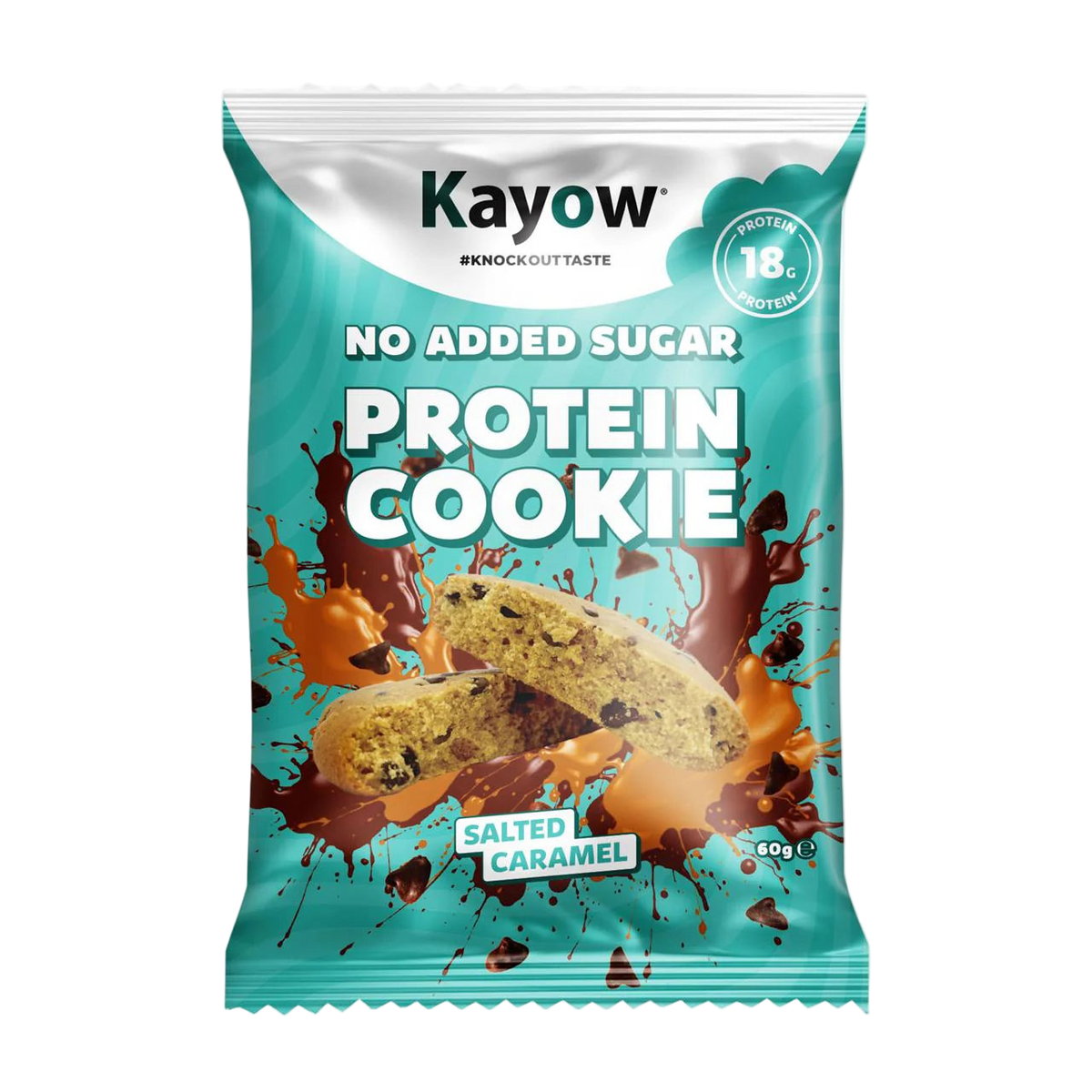 Kayow Nutrition No Added Sugar Protein Cookies 12x60g Salted Caramel