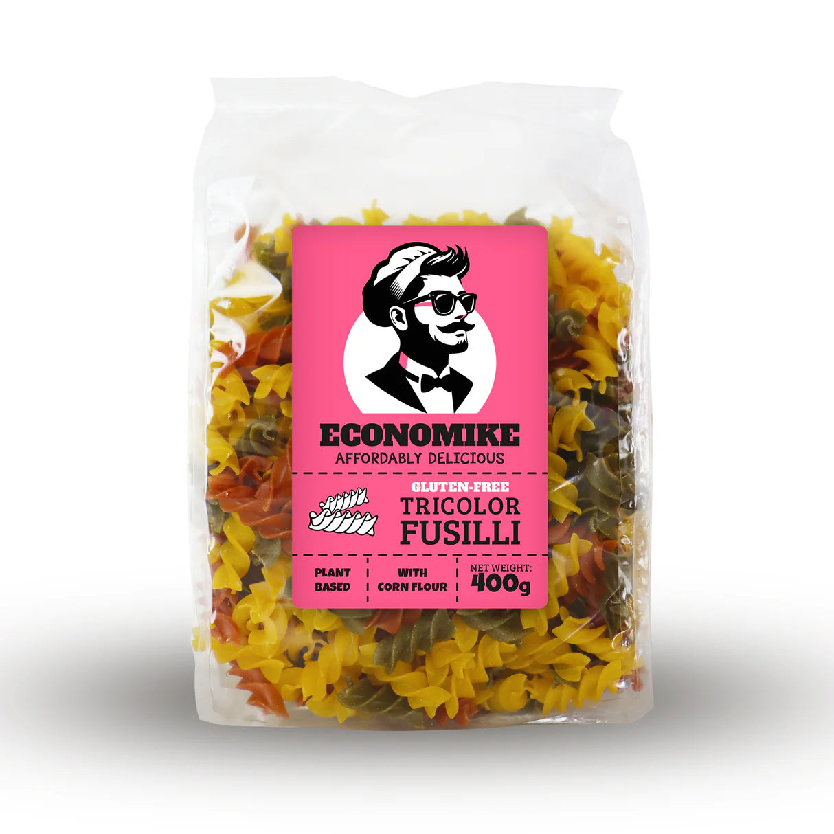 Economike Gluten free corn pasta tricolor fusilli 400g