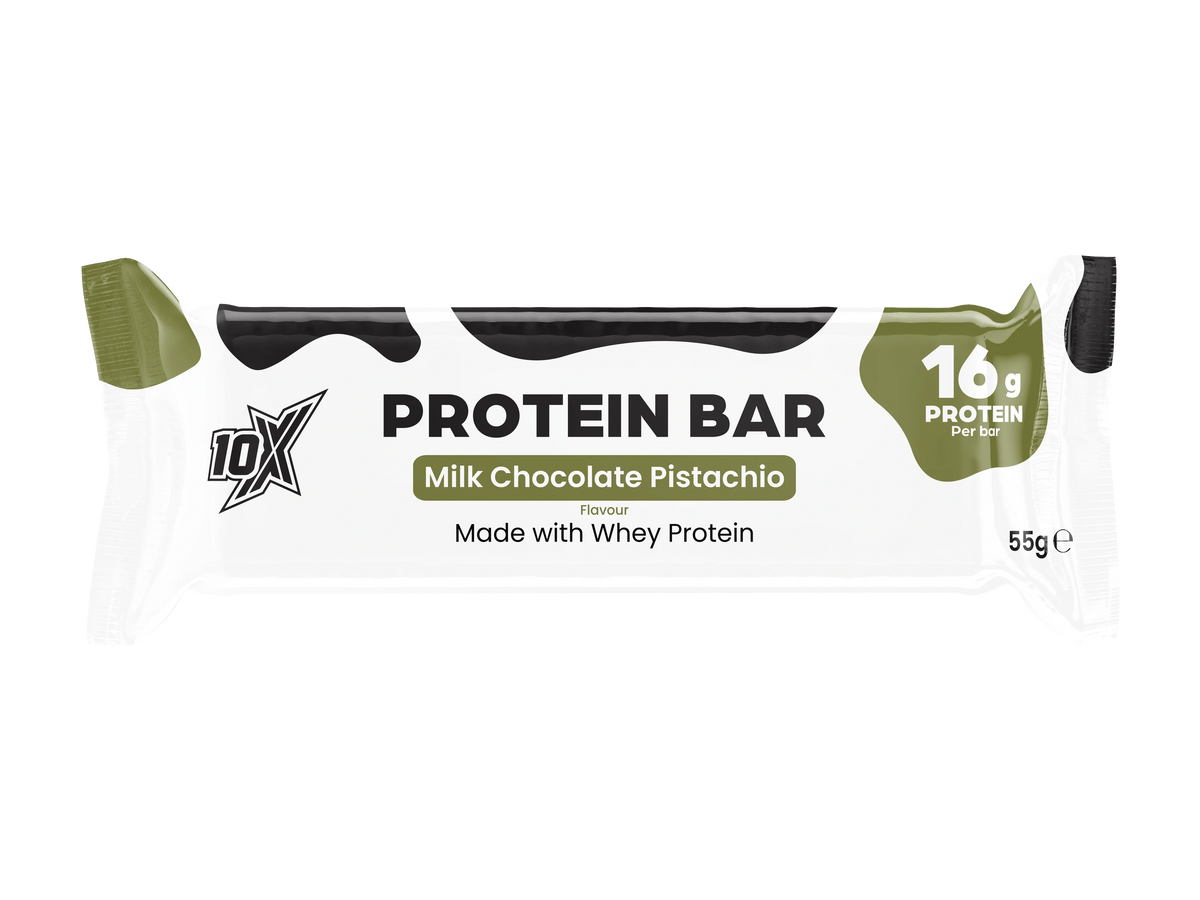 10X Athletic 10X Protein Bar 12x 55g Milk Chocolate Pistachio
