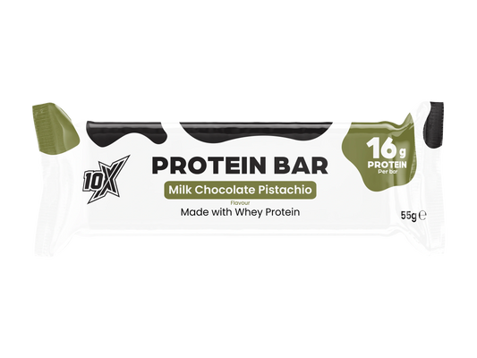 10X Athletic 10X Protein Bar 12x 55g Milk Chocolate Pistachio