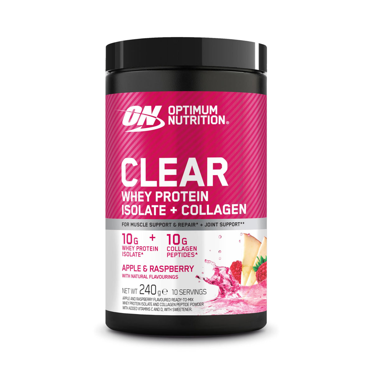 Optimum Nutrition Clear + Collagen 240g Apple & Raspberry