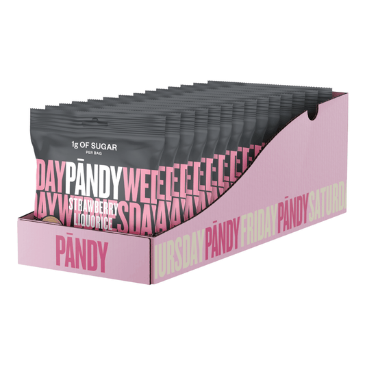 PANDY Candy 14x50g Strawberry Liquorice