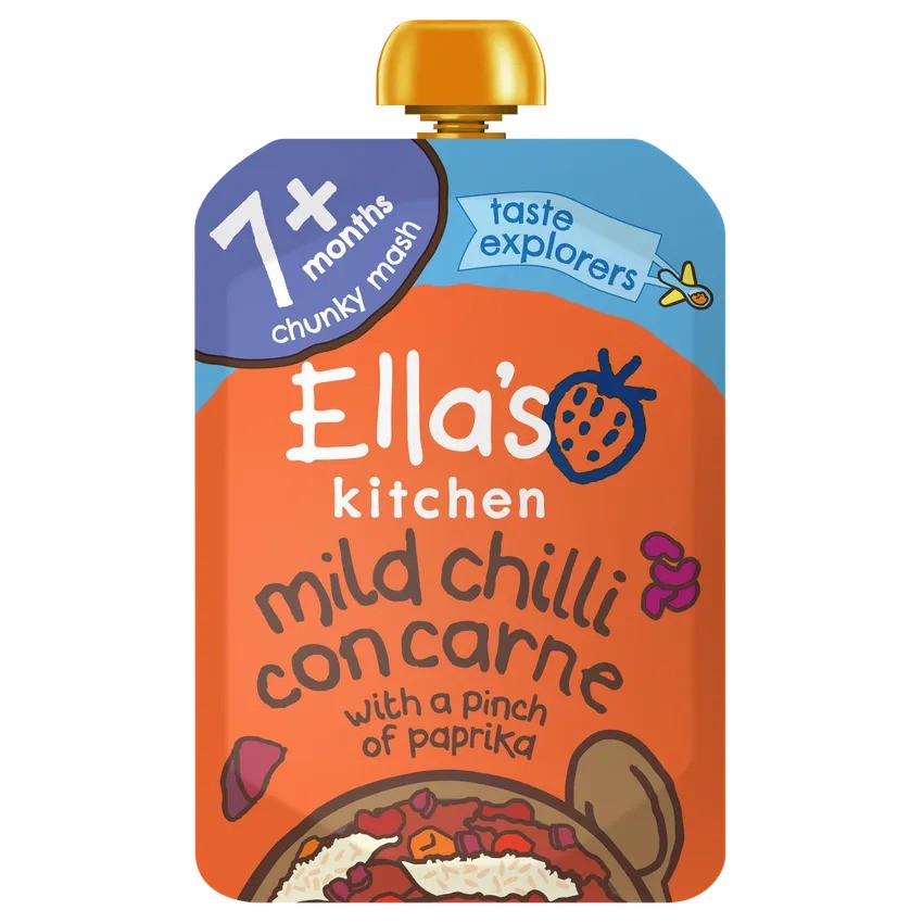 Ella's Kitchen - Stage 2 -  Mild Chilli Con Carne with rice + a pinch of paprika