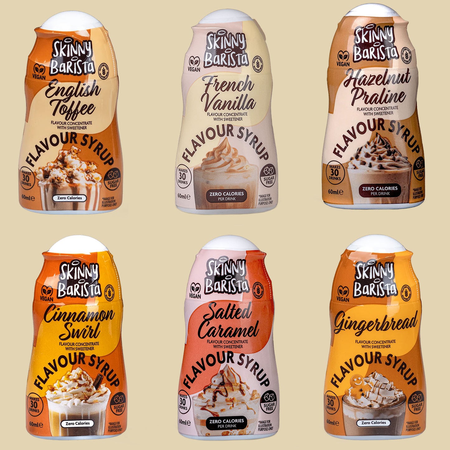 Skinny Food Co. Zero Calorie Sugar Free Barista Shots Selection