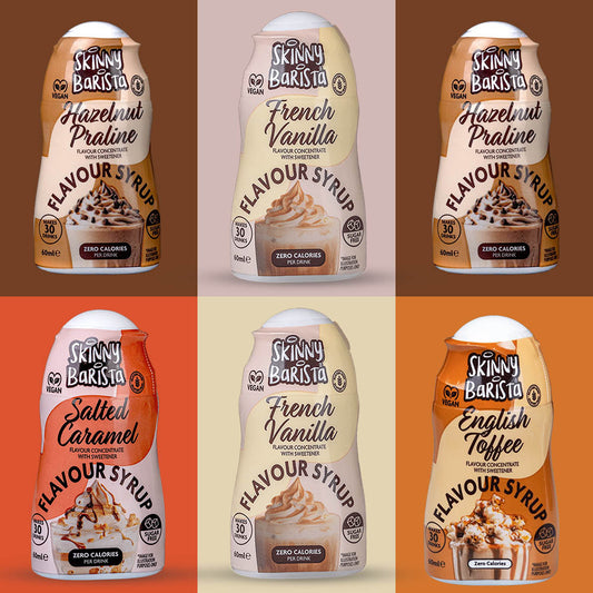 Skinny Food Co Barista Shots Selection Pack of 6 x 60ml Contains 4 flavours