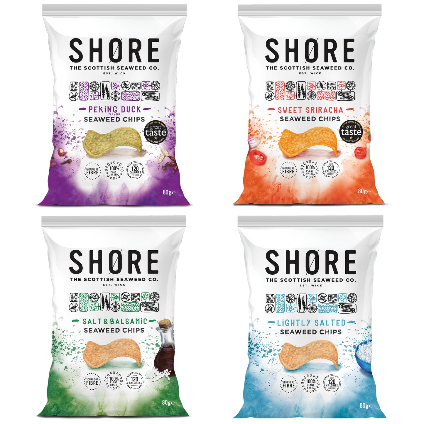 Shore Seaweed Chips Selection Pack of 4