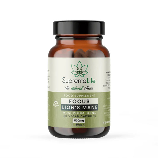 Supreme CBD Lions Mane Vegan Capsules Focus (500mg) 60 Caps