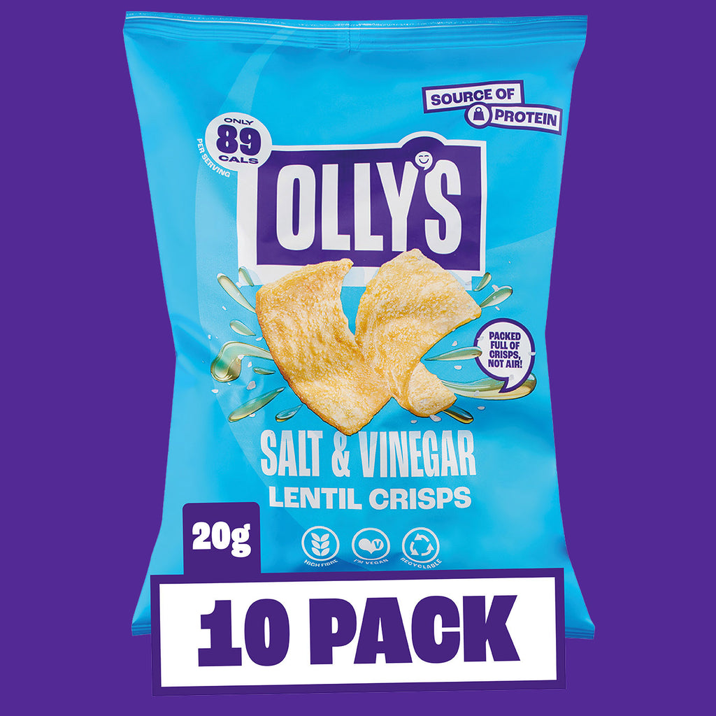 Olly's -Salt & Vinegar Lentil Crisps 10 x 20g