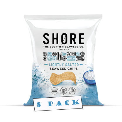 Shore Seaweed Chips - Lightly Salted 25g, Pack of 8