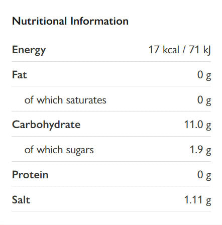 Nutritional information