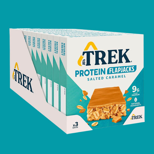 JB's Trek Salted Caramel Flavour Topped Protein Flapjack Pack of 36