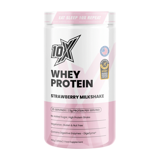 10X Athletic 10X Whey Protein 750g Strawberry Milkshake