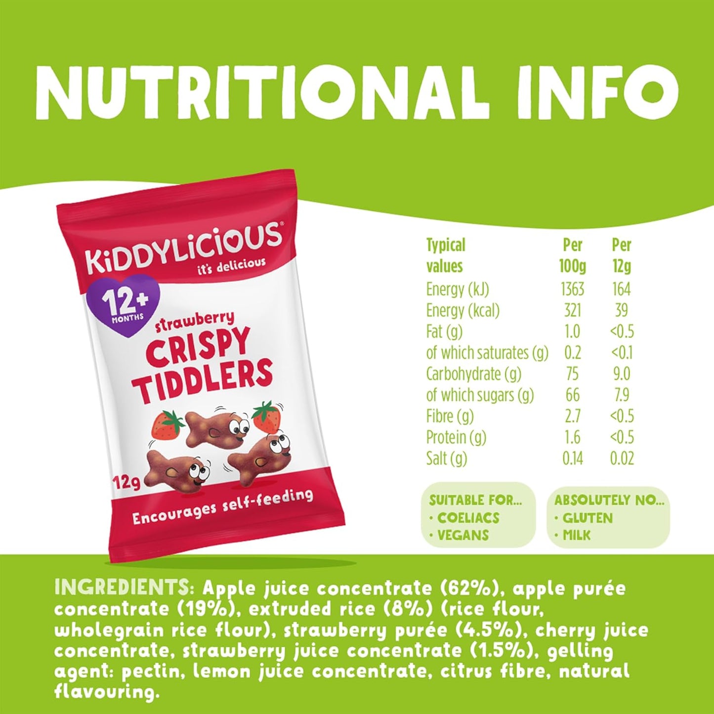 Kiddylicious - Strawberry Crispy Tiddlers