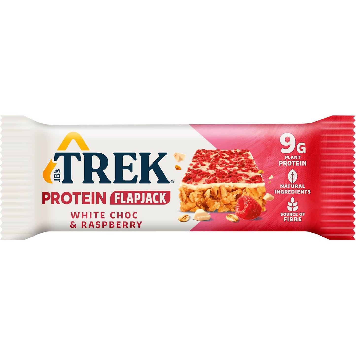 JB's Trek White Chocolate Raspberry Protein Flapjack Pack of 16