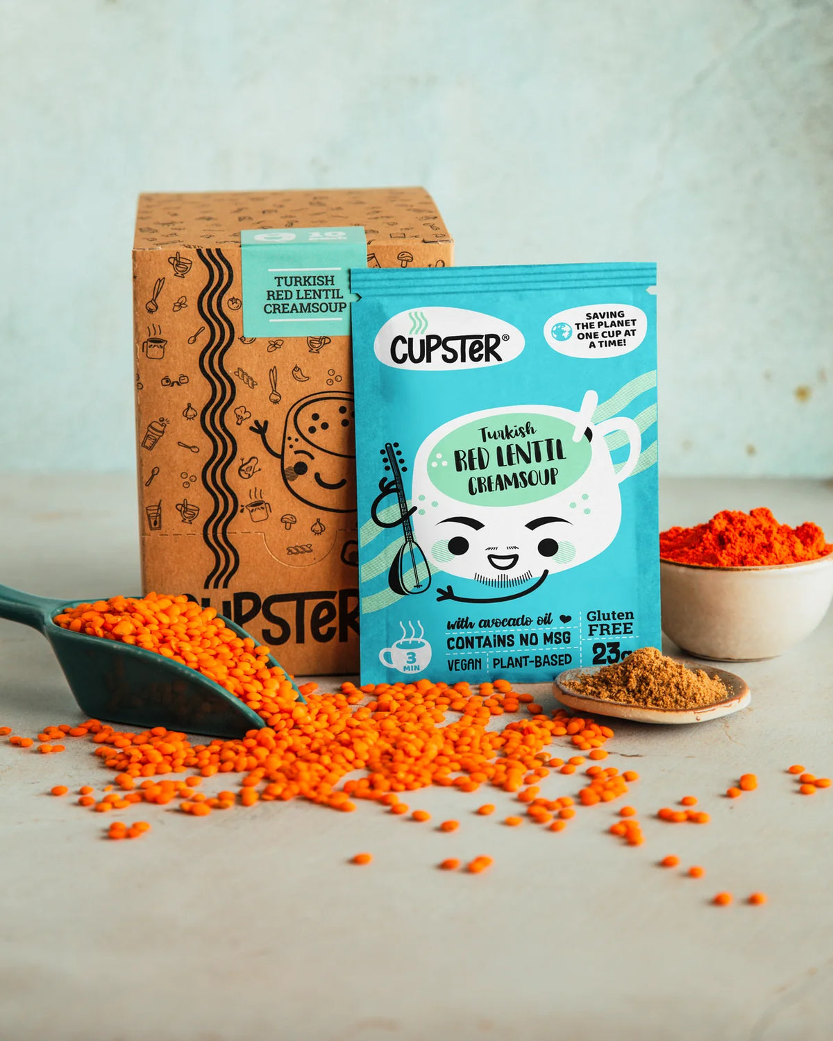 Cupster instant turkish red lentil creamsoup 10 pack (10x23g)