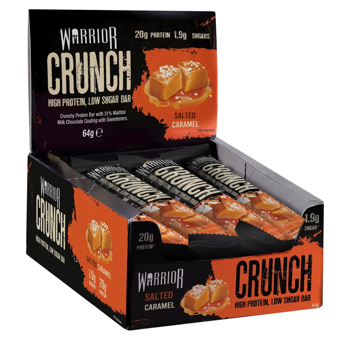 Warrior Crunch Bars 12x64g Salted Caramel