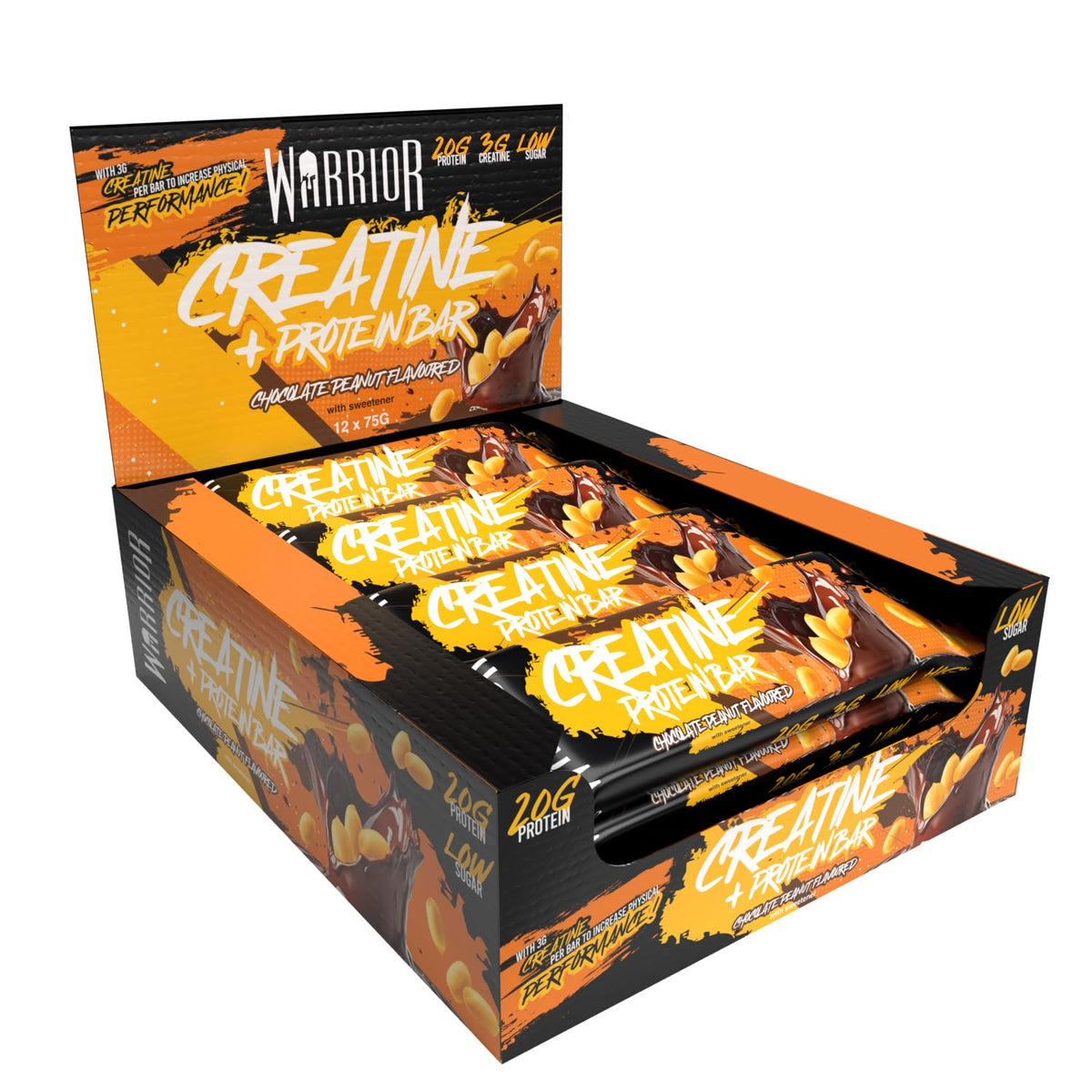 Warrior Creatine Bars 12x75g Chocolate Peanut