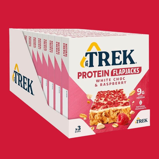 JB's Trek White Chocolate Raspberry Protein Flapjack Pack of 36