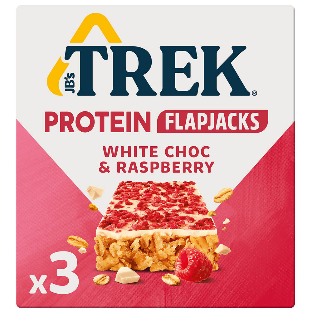 Trek White Chocolate Raspberry Protein Flapjack