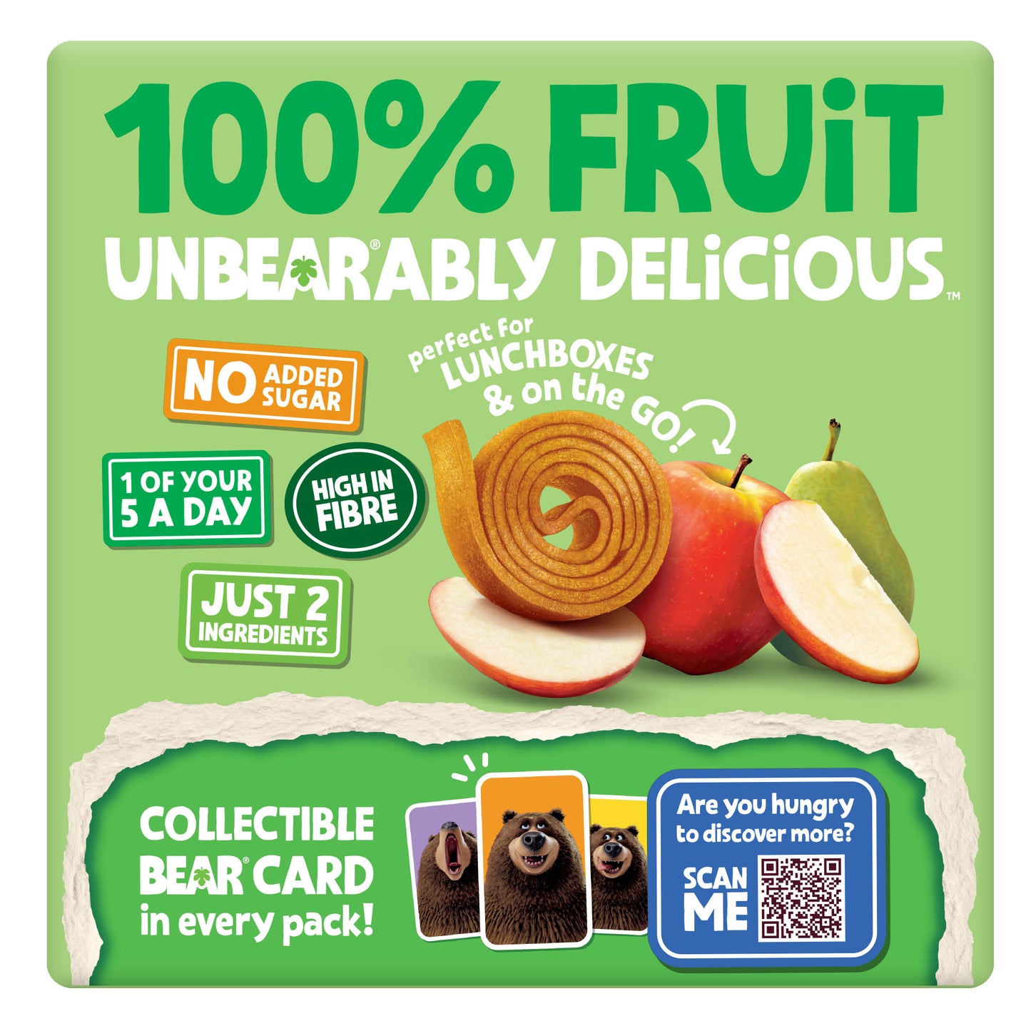 BEAR Apple Yoyo Fruit Rolls Kids Snack No Added Sugar