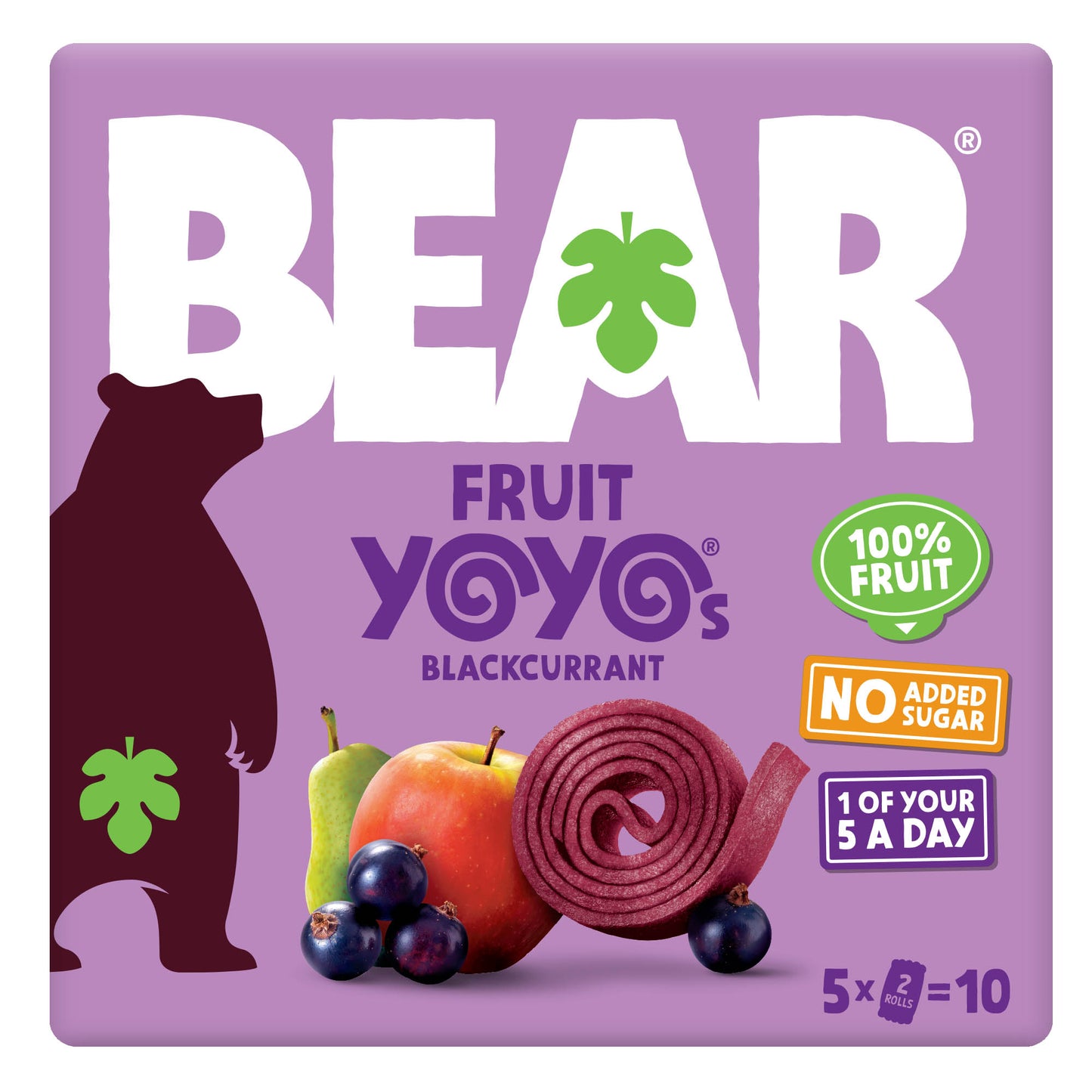 BEAR Blackcurrant Yoyo Fruit Rolls Kids Snack No Added Sugar