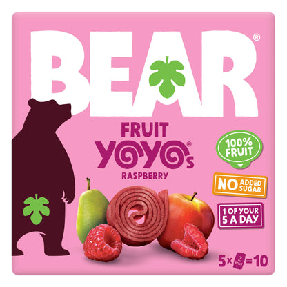 BEAR Raspberry Yoyo Fruit Rolls Kids Snack No Added Sugar