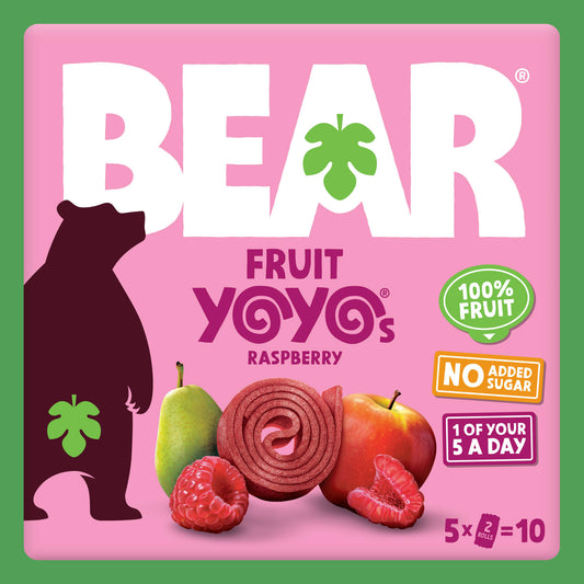 BEAR Raspberry Yoyo Fruit Rolls Kids Snack No Added Sugar