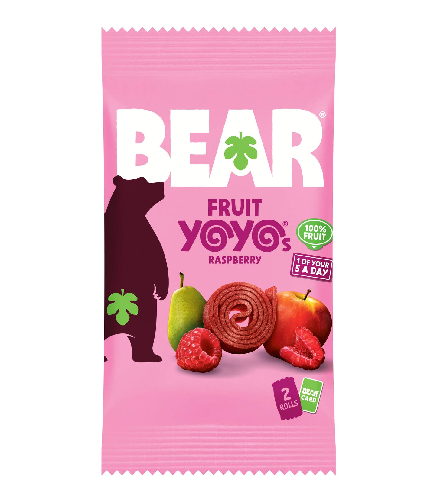 BEAR Raspberry Yoyo Fruit Rolls Kids Snack No Added Sugar