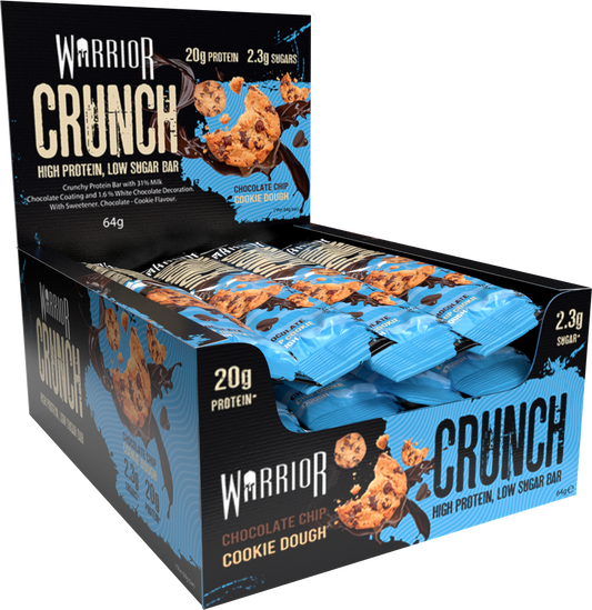 Warrior Crunch Bars 12x64g Choc Chip Cookie Dough