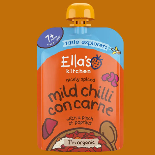 Ella's Kitchen - Stage 2 -  Mild Chilli Con Carne with rice + a pinch of paprika