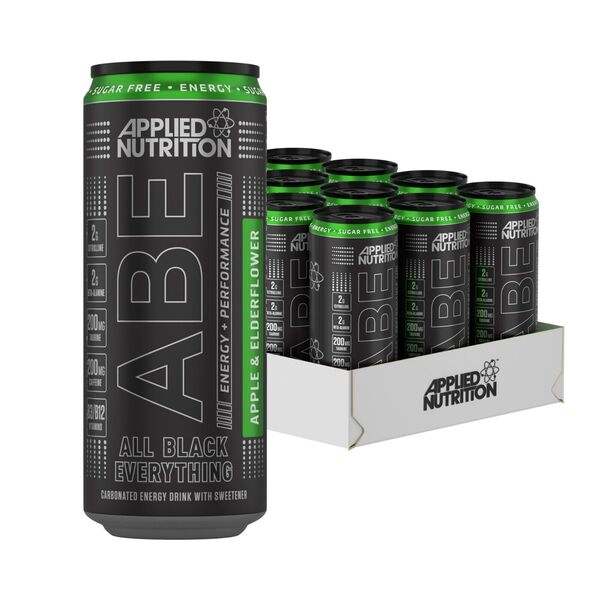 Applied Nutrition ABE (All Black Everything) Carbonated Can 12x330ml Apple Burst